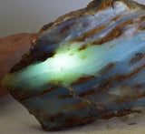 1.6Kg 31cm BLUE OPAL PERU SLAB SCENIC SEASCAPE SCULPTURE ROUGH LANDSCAPE OB152