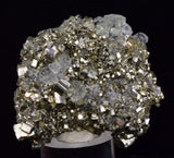 5.4cms PYRITE CUBIC FLUORITE PERU SHINY CRYSTALS MINERAL COLLECTOR MB133