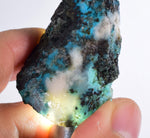 26grs GEM SILICA CHRYSOCOLLA SCENIC PERU CHALCEDONY COPPER MINERALS ROUGH SB189