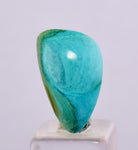 5.5carats GEM SILICA CHRYSOCOLLA CABOCHON CHALCEDONY LILY MINE PERU SCENIC BB358