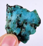 18.7grs GEM SILICA CHRYSOCOLLA  PERU CHALCEDONY QUARTZ BLUE ROUGH FACET SB63