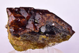 8.2cms  GEM GARNET  BANDED QUARTZ EPIDOTE CRYSTALS PERU SHINY SHARP RARE GB65