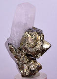 5.5 cms CALCITE TWIN QUARTZ PYRITE DICKITE PERU HUANZALA AB125