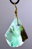 GEM BLUE OPAL SCENIC PERU TUMBLED PENDANT BLACK NECKLACE SEASCAPE JEWELRY JB15