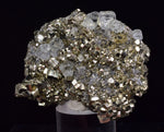 5.4cms PYRITE CUBIC FLUORITE PERU SHINY CRYSTALS MINERAL COLLECTOR MB133