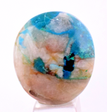 26cts  GEM SILICA CHRYSOCOLLA SCENIC LILY MINE PERU CABOCHON PENDANT BB317