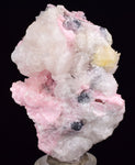 5.9cms RHODOCHROSITE QUARTZ CALCITE CRYSTALS JORDANITE (?) GALENA PERU RB505