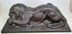 LION SCULPTURE BRONZE BY SCULPTOR ARTEMIO OCAÑA 34 cms. PERU