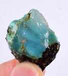 9.3grs GEM SILICA CHRYSOCOLLA  PERU CHALCEDONY QUARTZ BLUE ROUGH FACET SB64