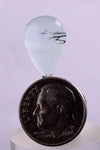 4ct GEM BLUE OPAL SCENIC CABOCHON PERU SEASCAPE PENDANT JEWELRY DENDRITES  BB149