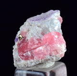 1.9cms RHODOCHROSITE PYRITE FLUORITE CHINA CRYSTAL RHOMBOHEDRAL MINIATURE RB638