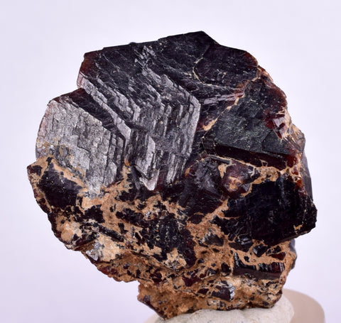 3.9cms  GEM GARNET STEPPED SPESSARTINE CRYSTALS PERU SHINY SHARP RARE GB53