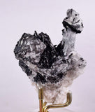 8.8cm GEM TOURMALINE SCHORL TWIN QUARTZ SHINY CRYSTALS PERU MINERAL SPECIMEN WB4