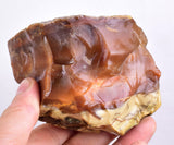 9cms GOLDEN AGATE CHALCEDONY ? BANDED ROUGH CHOCOLATE TRANSLUCENT PERU AB220