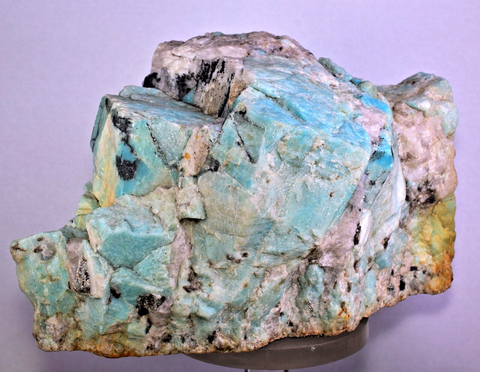 18cms AMAZONITE MICROCLINE QUARTZ CRYSTALS DENDRITES MICA MUSCOVITE PERU EB66