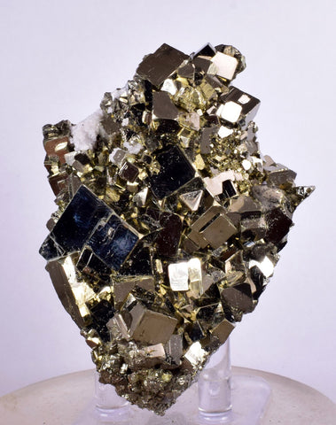 7.6cms PYRITE CUBICL PERU SHINY CRYSTALS QUARTZ MINERAL SPECIMEN COLLECTOR MB71