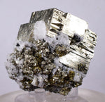 4.7cms PYRITE CUBIC QUARTZ CALCITE PERU SHINY CRYSTALS MINERAL COLLECTOR MB11