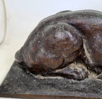 LION SCULPTURE BRONZE BY SCULPTOR ARTEMIO OCAÑA 34 cms. PERU