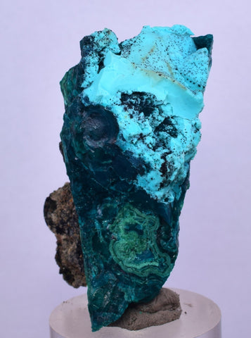 4cm GEM BLUE MALACHITE CHRYSOCOLLA PERU ROSETTE BOTRYOIDAL CRYSTAL GRAPE  UB188