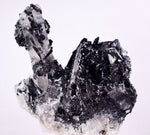 8.8cm GEM TOURMALINE SCHORL TWIN QUARTZ SHINY CRYSTALS PERU MINERAL SPECIMEN WB4