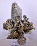 7.9cms GEM QUARTZ NATURAL CHLORITE INCLUDED PHANTOM CRYSTAL PERU  QB78