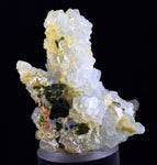 4.3cms PREHNITE QUARTZ EPIDOTE CRYSTALS PERU SHINY MINERAL SPECIMEN QB111