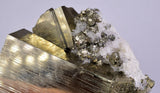 8.5cms PYRITE CUBIC QUARTZ CALCITE PERU SHINY CRYSTALS MINERAL COLLECTOR MB112