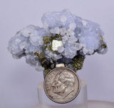 4.9cm  BLUE DOLOMITE SELLAITE CRYSTALS CHALCOPYRITE QUARTZ CALCITE PERU GB33