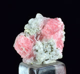 2.1cms RHODOCHROSITE PYRITE FLUORITE CHINA CRYSTAL RHOMBOHEDRAL MINIATURE RB647