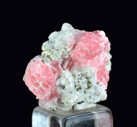 2.1cms RHODOCHROSITE PYRITE FLUORITE CHINA CRYSTAL RHOMBOHEDRAL MINIATURE RB647