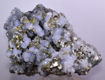 14cm BLUE DOLOMITE SELLAITE CRYSTALS CHALCOPYRITE QUARTZ CALCITE PERU GB35