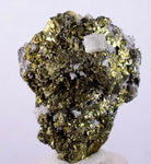 4.1cms APATITE SIDERITE QUARTZ CRYSTALS CHALCOPYRITE BORNITE PYRITE PERU AB06