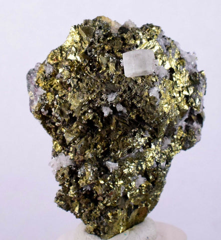 4.1cms APATITE SIDERITE QUARTZ CRYSTALS CHALCOPYRITE BORNITE PYRITE PERU AB06