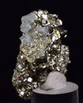 5.4cms PYRITE CUBIC FLUORITE PERU SHINY CRYSTALS MINERAL COLLECTOR MB133
