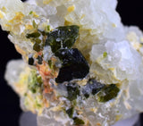 4.3cms PREHNITE QUARTZ EPIDOTE CRYSTALS PERU SHINY MINERAL SPECIMEN QB111