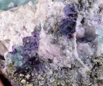 15ms  GREEN PURPLE FLUORITE PYRITE CRYSTAL PERU HUANZALA MINE SHINY KB17