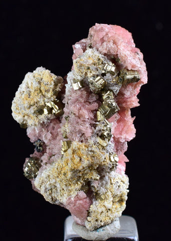 3.3cms RHODOCHROSITE FLUORITE PYRITE CRYSTAL RHOMBOHEDRAL SUPER MINIATURE RB295