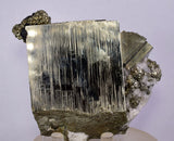 8.5cms PYRITE CUBIC QUARTZ CALCITE PERU SHINY CRYSTALS MINERAL COLLECTOR MB112