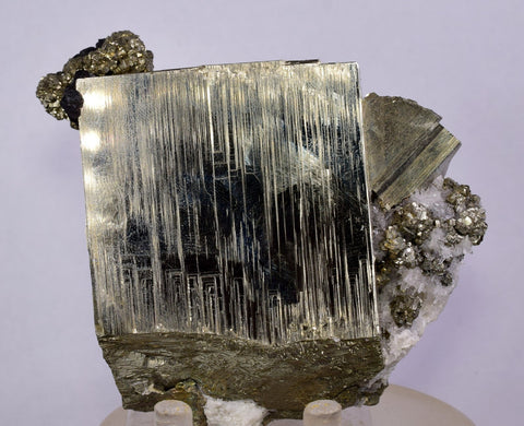 8.5cms PYRITE CUBIC QUARTZ CALCITE PERU SHINY CRYSTALS MINERAL COLLECTOR MB112