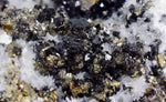 10.5cms GEM PYRITE APATITE SCHEELITE (?) SPHALERITE QUARTZ PERU CRYSTALS MB129