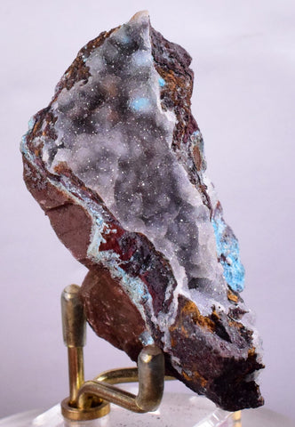 7.5cms DRUZY CHRYSOCOLLA QUARTZ LILY MINE PERU COPPER 2000 DISCOVERY DB25