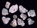 LOT 10 RHODOCHROSITE ROSETTE PERU PINK CRYSTALS HUANZALA MINE MINERAL RB544