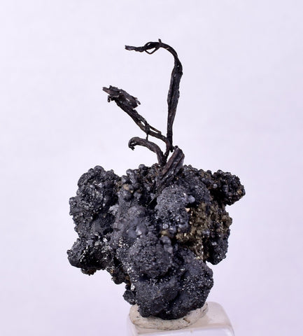 3.2cms NATIVE SILVER WIRES PERU ACANTHITE PYRITE UCHUCCHACUA MINE HB248
