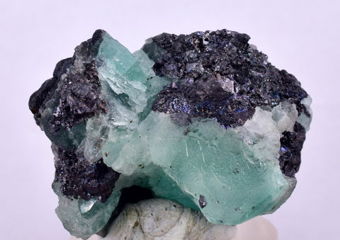 3.3cms GEOCRONITE GREEN FLUORITE CRYSTAL PERU MILPO ATACOCHA PERU SHINY KB29
