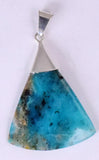 4cms BLUE OPAL SCENIC CABOCHON SILVER 950 PERU SEASCAPE PENDANT JEWELRY BB153