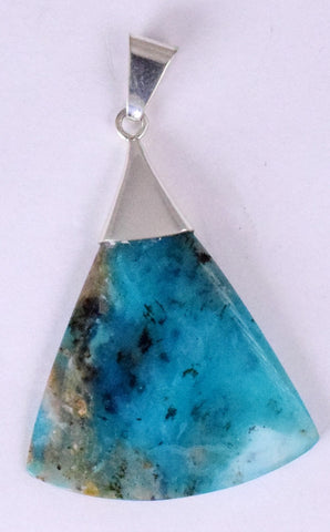 4cms BLUE OPAL SCENIC CABOCHON SILVER 950 PERU SEASCAPE PENDANT JEWELRY BB153