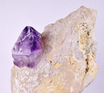 11.7cm TWIN AMETHYST ON JAPAN LAW TWIN QUARTZ MINERAL SPECIMEN PERU UNIQUE AB243