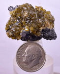 3.1cms GEMMY BARITE GOLDEN CRYSTALS PERU SHINY TRANSLUCENT MINERAL EB85