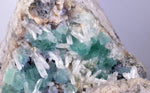 15ms  GREEN PURPLE FLUORITE PYRITE CRYSTAL PERU HUANZALA MINE SHINY KB17