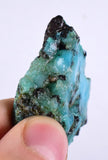 18.7grs GEM SILICA CHRYSOCOLLA  PERU CHALCEDONY QUARTZ BLUE ROUGH FACET SB63